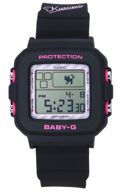 Casio Baby-G Digital Kuromi Collaboration Resin Strap Quartz BGD-10KKM-1 100M Women's Watch With Special Holder