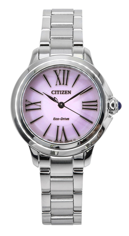 Citizen L Stainless Steel Pink Dial Eco-Drive EM1160-58X Women's Watch