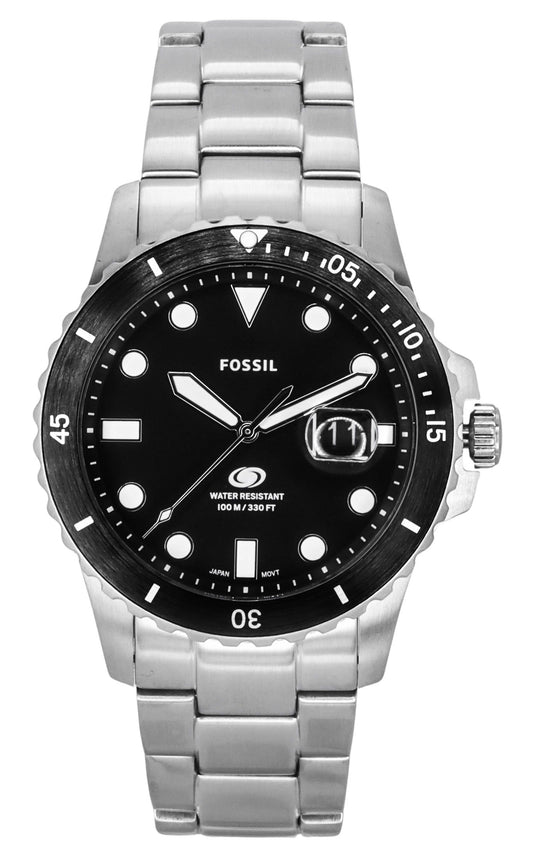 Fossil Blue Dive Stainless Steel Black Dial Quartz FS6032 100M Men's Watch