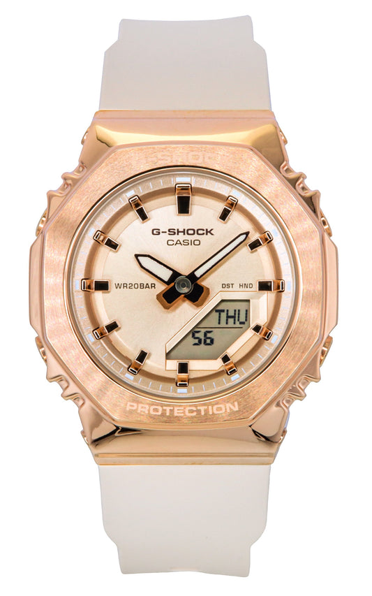 Casio G-Shock Analog Digital Bio-Based Resin Strap Rose Gold Dial Quartz GM-S2110PG-4A 200M Women's Watch