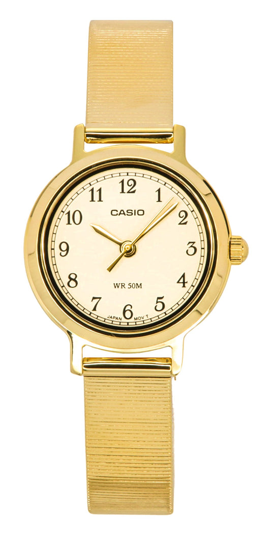 Casio Standard Analog Gold Tone Stainless Steel Cream Dial Quartz LTP-B170G-9BV Women's Watch