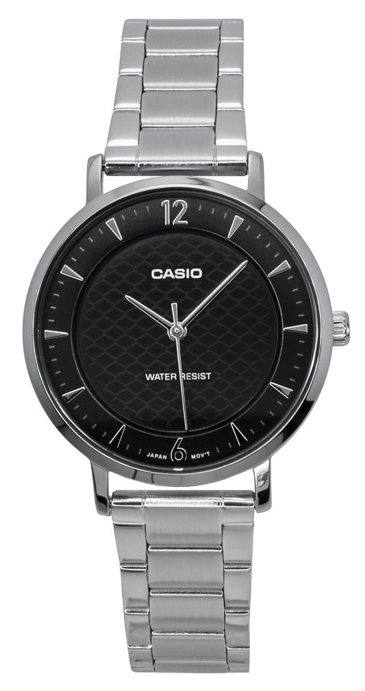 Casio Standard Analog Stainless Steel Black Dial Quartz LTP-VT04D-1A Women's Watch