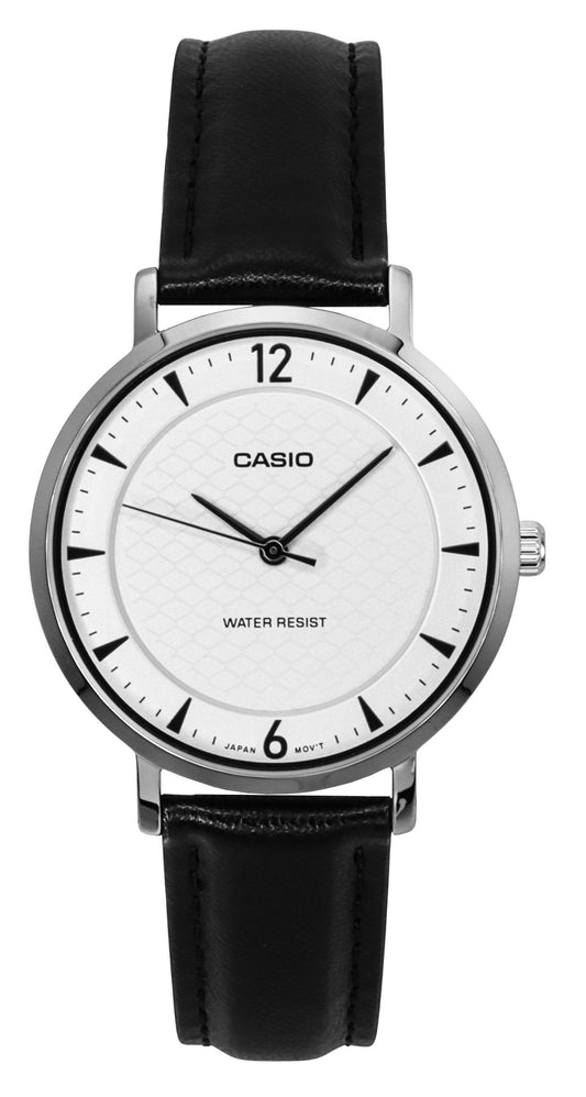 Casio Standard Analog Leather Strap White Dial Quartz LTP-VT04L-7A2 Women's Watch