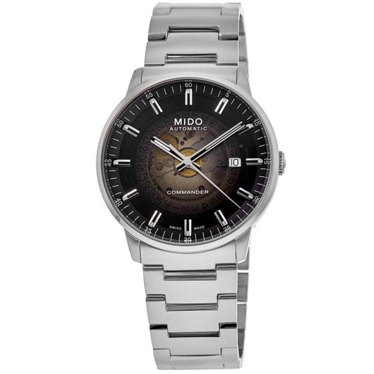 Mido Commander Gradient Stainless Steel Black Skeleton Dial Automatic M021.407.11.411.00 Men's Watch