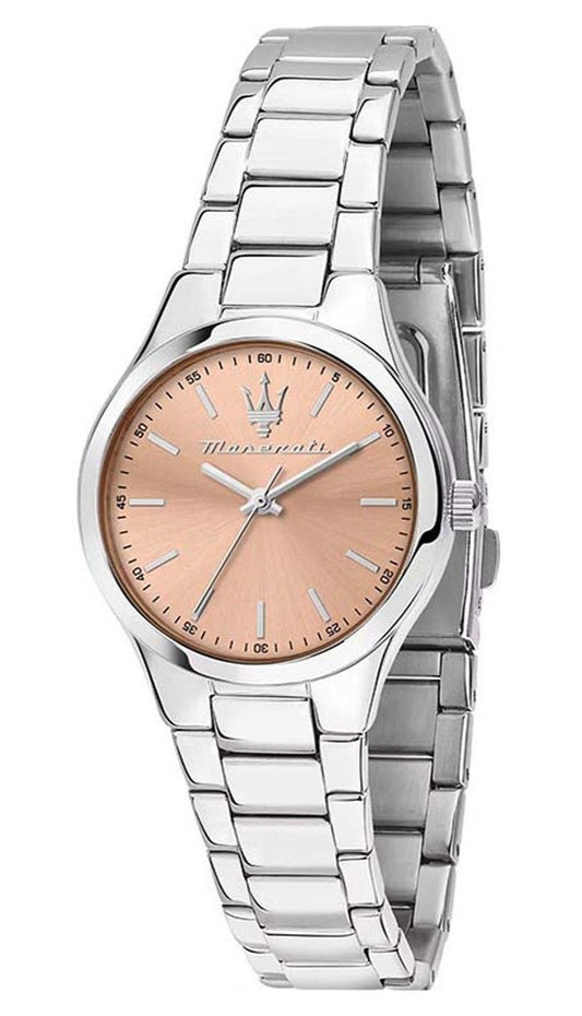 Maserati Attrazione Stainless Steel Rose Gold Sunray Dial Quartz R8853151507 Women's Watch