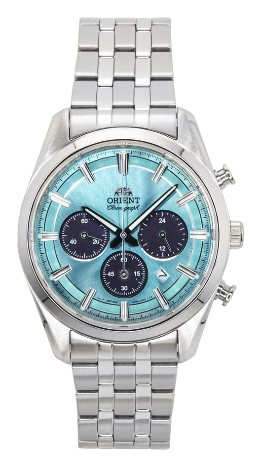 Orient Contemporary Chronograph Stainless Steel Sky Blue Dial Quartz RA-TX0304L Men's Watch