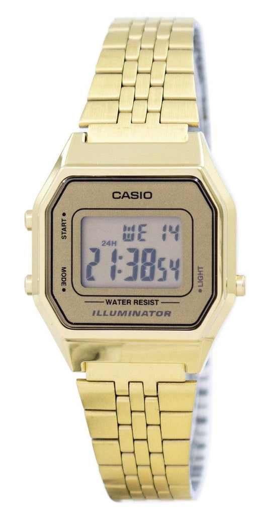 Refurbished Casio Digital Stainless Steel Quartz LA680WGA-9DF Women's Watch