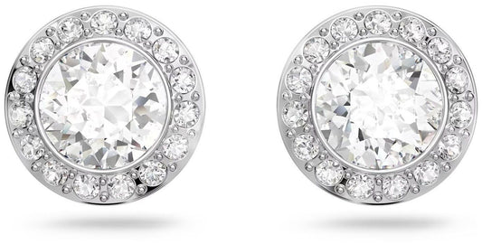 Swarovski Angelic Sterling Silver Rhodium Plated Stud Earrings With White Crystal 1081942 For Women