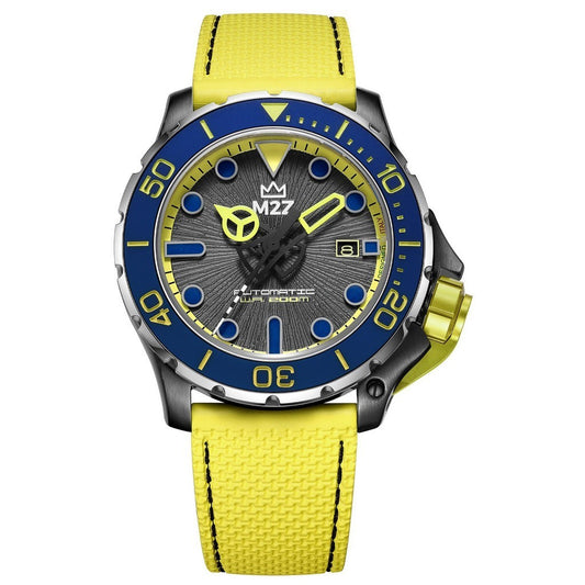 M2Z Diver 200 Sapphire Glass Yellow Strap Grey Dial Automatic 200-006 200M Men's Watch