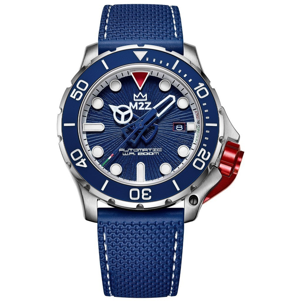 M2Z Diver 200 Sapphire Glass Blue Strap Blue Dial Automatic 200-007 200M Men's Watch