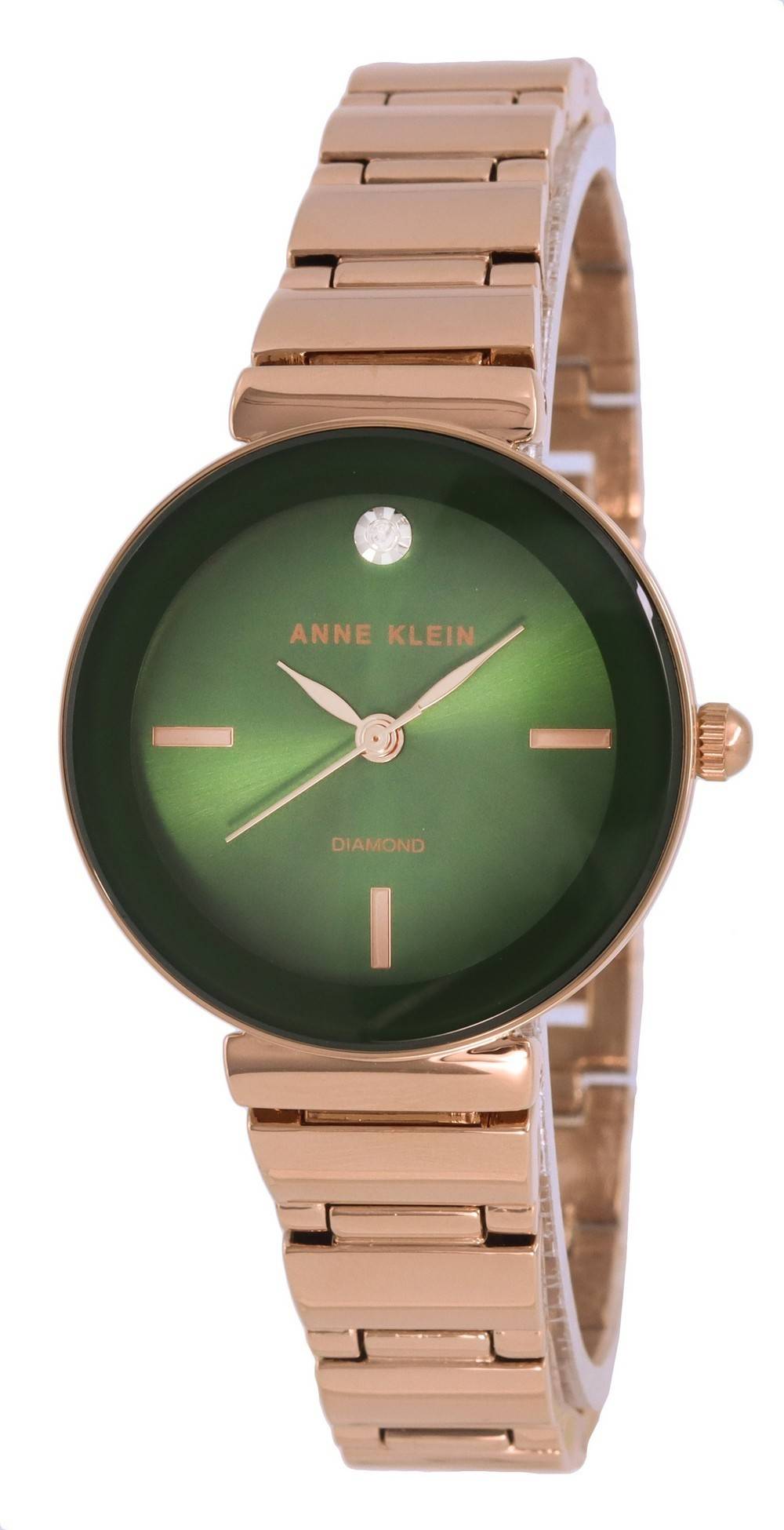 Anne Klein Diamond Accent Green Dial Quartz 2434GNRG Women's Watch