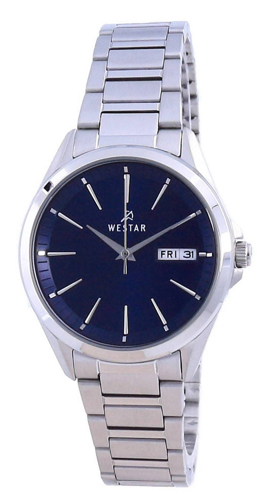 Westar Blue Dial Stainless Steel Quartz 40212 STN 104 Women's Watch