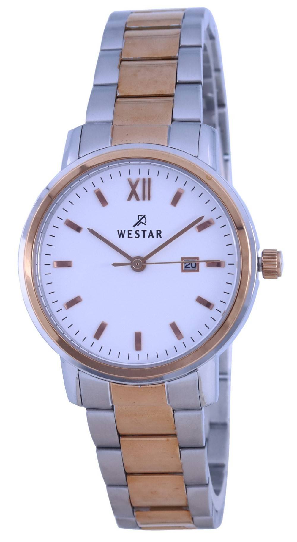 Westar White Dial Two Tone Stainless Steel Quartz 40245 SPN 601 Women's Watch