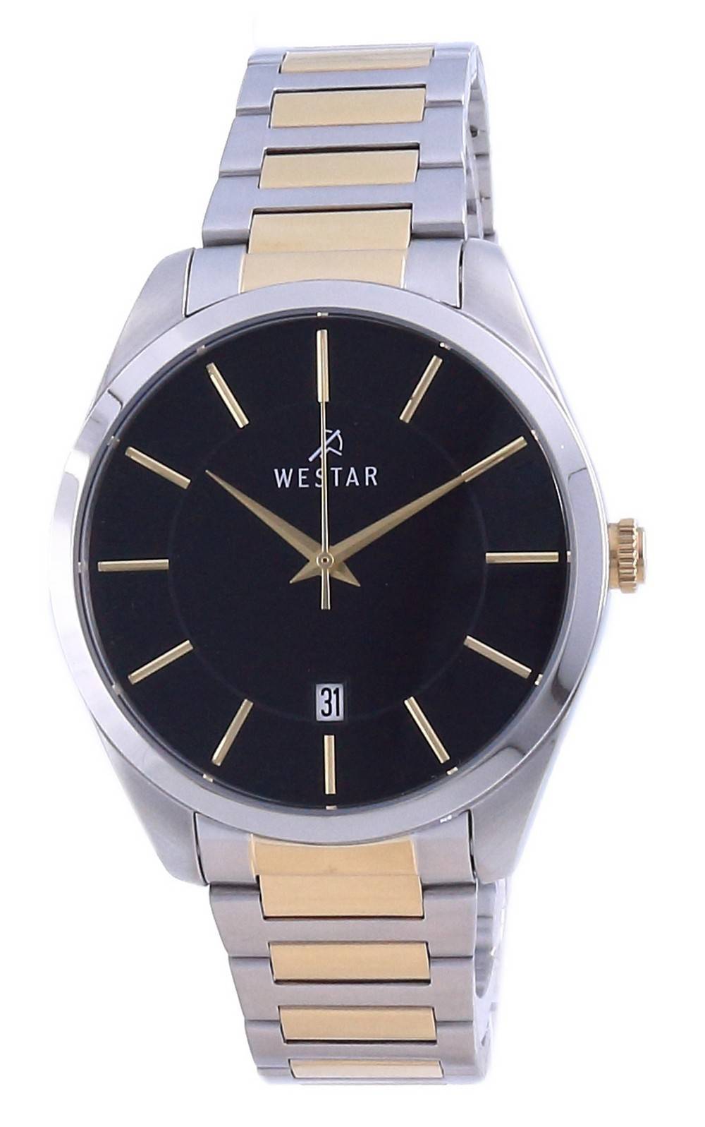 Westar Black Dial Two Tone Stainless Steel Quartz 50213 CBN 103 Men's Watch