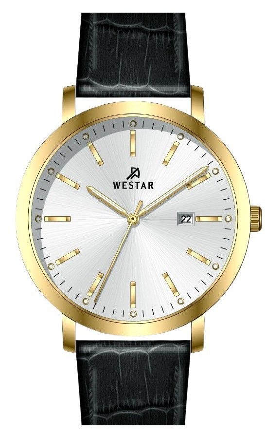 Westar Profile Leather Strap Silver Dial Quartz 50216GPN107 Men's Watch