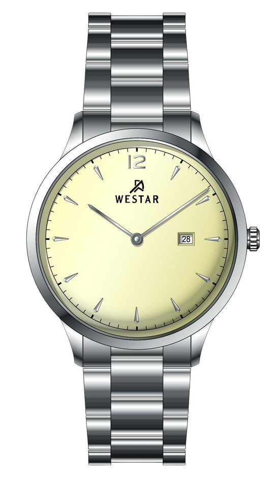 Westar Profile Stainless Steel Light Champagne Dial Quartz 50218STN102 Men's Watch