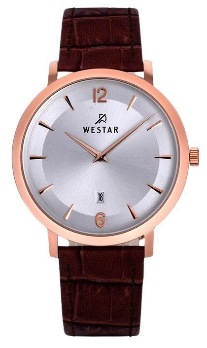 Westar Profile Leather Strap Silver Dial Quartz 50219PPN627 Men's Watch