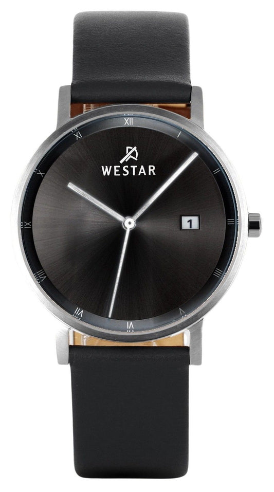 Westar Profile Leather Strap Black Dial Quartz 50221STN103 Men's Watch