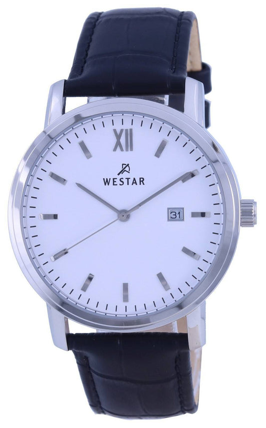 Westar White Dial Leather Strap Quartz 50244 STN 101 Men's Watch