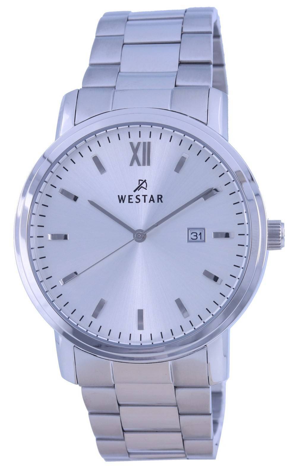 Westar White Dial Stainless Steel Quartz 50245 STN 107 Men's Watch