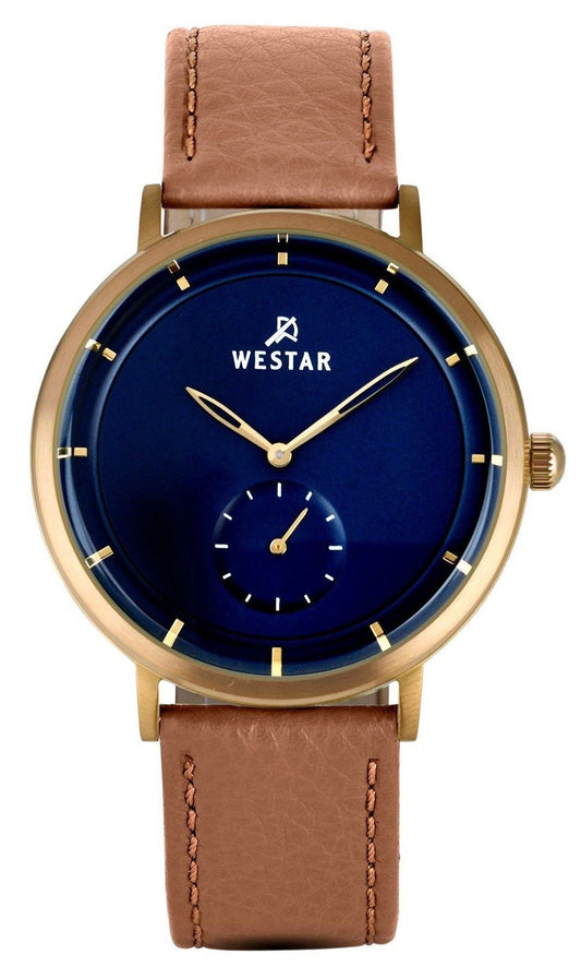 Westar Profile Leather Strap Blue Dial Quartz 50246BZZ184  Men's Watch