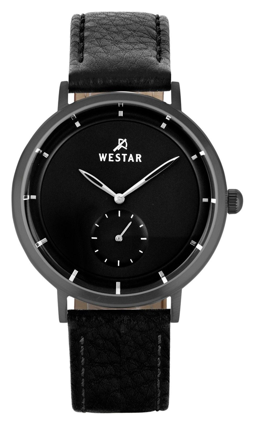 Westar Profile Leather Strap Black Dial Quartz 50246GGN103 Men's Watch