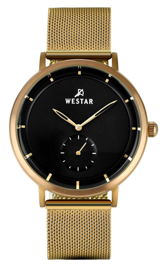 Westar Profile Gold Tone Stainless Steel Black Dial Quartz 50247BZZ103 Men's Watch