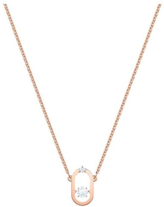 Swarovski Sparkling Dancing Cubic Zirconia Stone Rose Gold Tone Plated Necklace 5468084 For Women