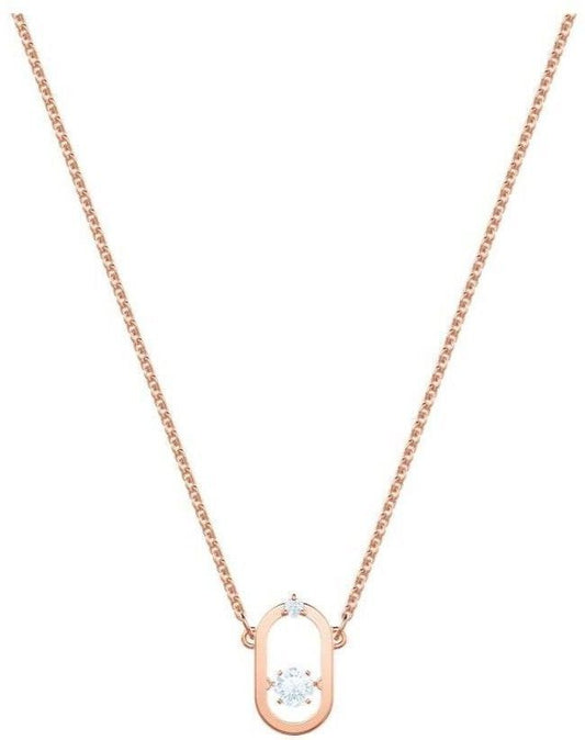 Swarovski Sparkling Dancing Cubic Zirconia Stone Rose Gold Tone Plated Necklace 5468084 For Women