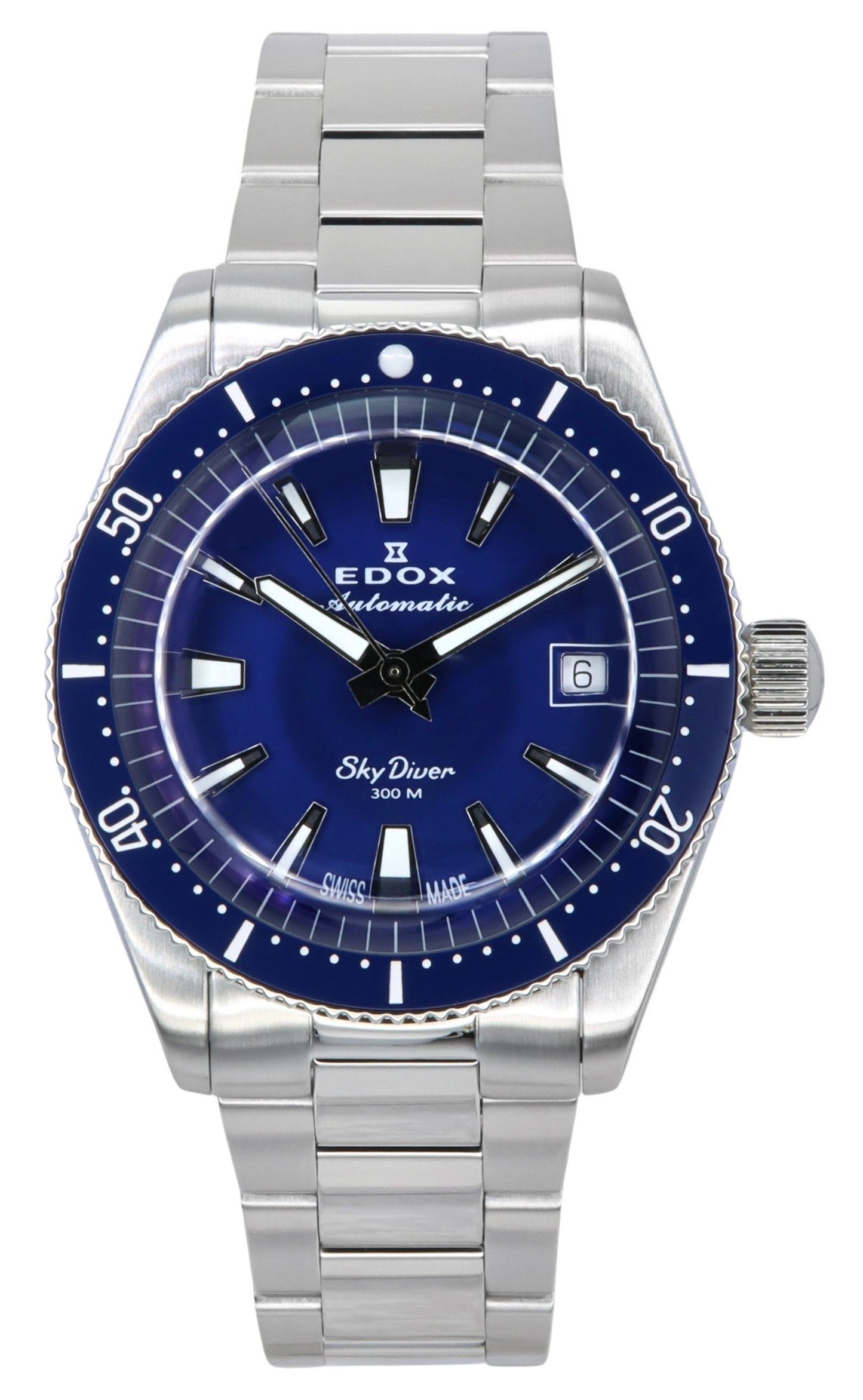 Edox Skydiver 38 Date Limited Edition Blue Dial Automatic Diver's 801313BUMBUIN 300M Swiss Made Men's Watch