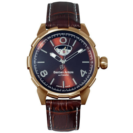 Bastian Antoni Turbulent BA01 Gold Tone Stainless Steel Brown Dial Automatic Men's Watch - 8719326505831