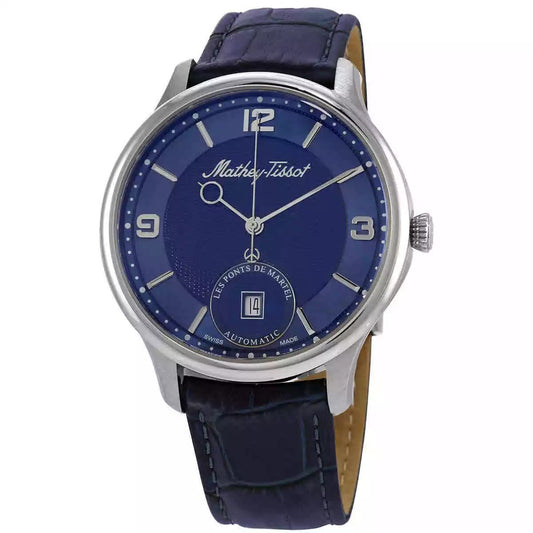 Mathey-Tissot Edmond Limited Edition Automatic 3D Leather Strap Blue Dial AC1886ABU Men's Watch