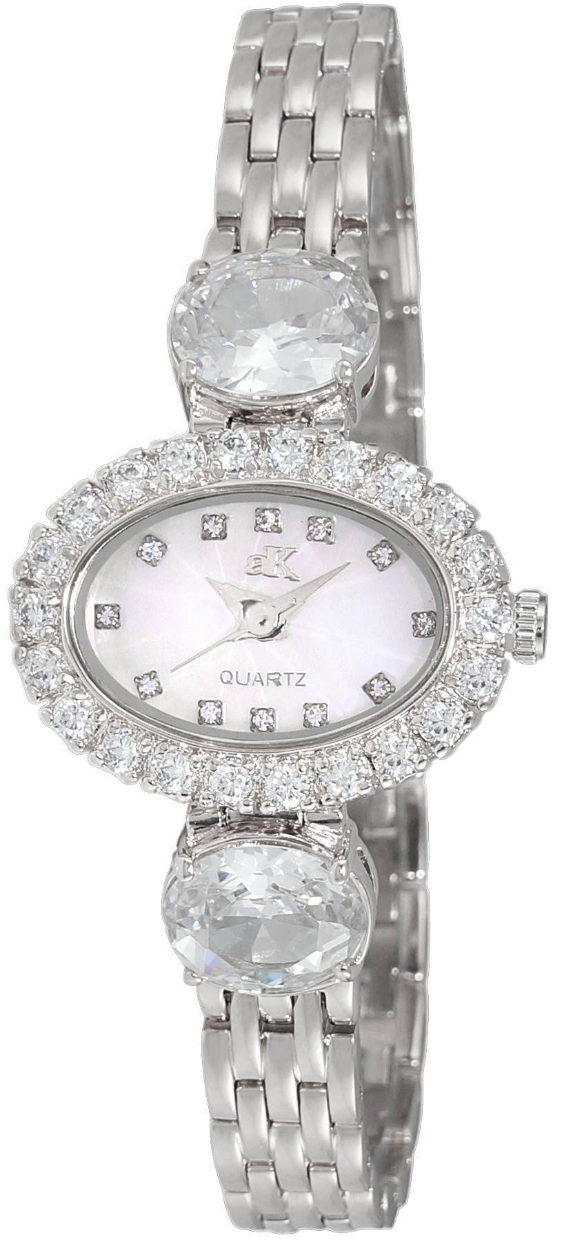 Adee Kaye Fancy Collection Crystal Accents Mother Of Pearl Dial Quartz AK2730-S Women's Watch