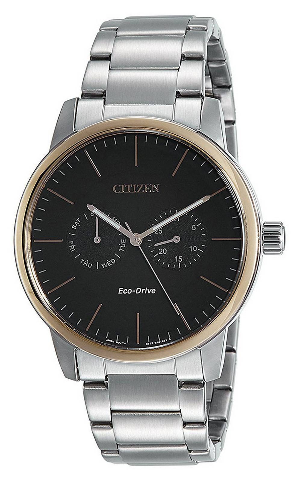 Citizen Black Dial Stainless Steel Quartz AO9044-51E Men's Watch