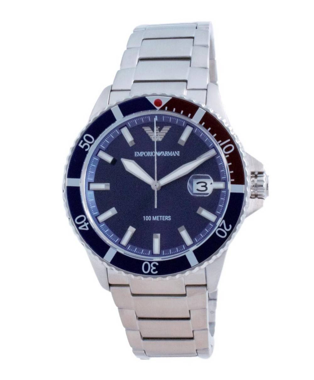 Emporio Armani Blue Dial Stainless Steel Quartz AR11339 100M Men's Watch