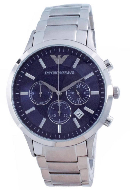 Emporio Armani Renato Classic Chronograph Blue Dial Quartz AR2448 Men's Watch