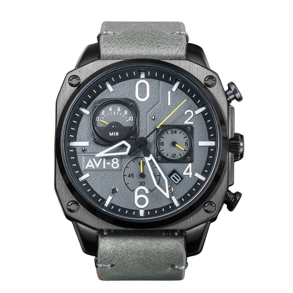 AVI-8 Hawker Hunter Retrograde Chronograph Sea Grey Dial Quartz AV-4052-03 Men's Watch