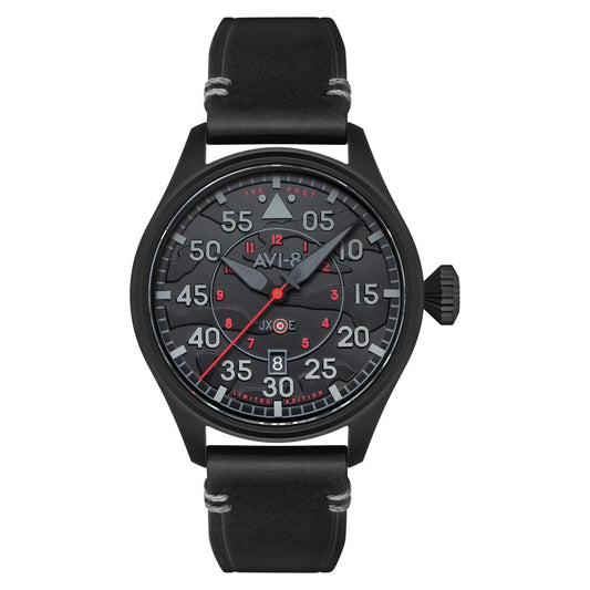 AVI-8 Hawker Hurricane Clowes Automatic Night Reaper Limited Edition Night Shadow Black Dial AV-4097-05 Men's Watch