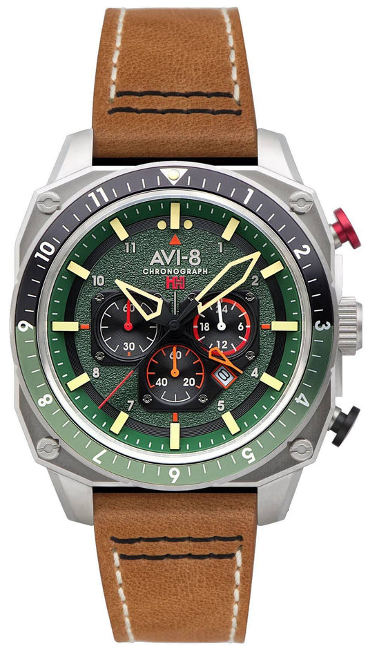 AVI-8 Hawker Hunter Atlas Dual Time Chronograph Forest Quartz AV-4100-01 Men's Watch