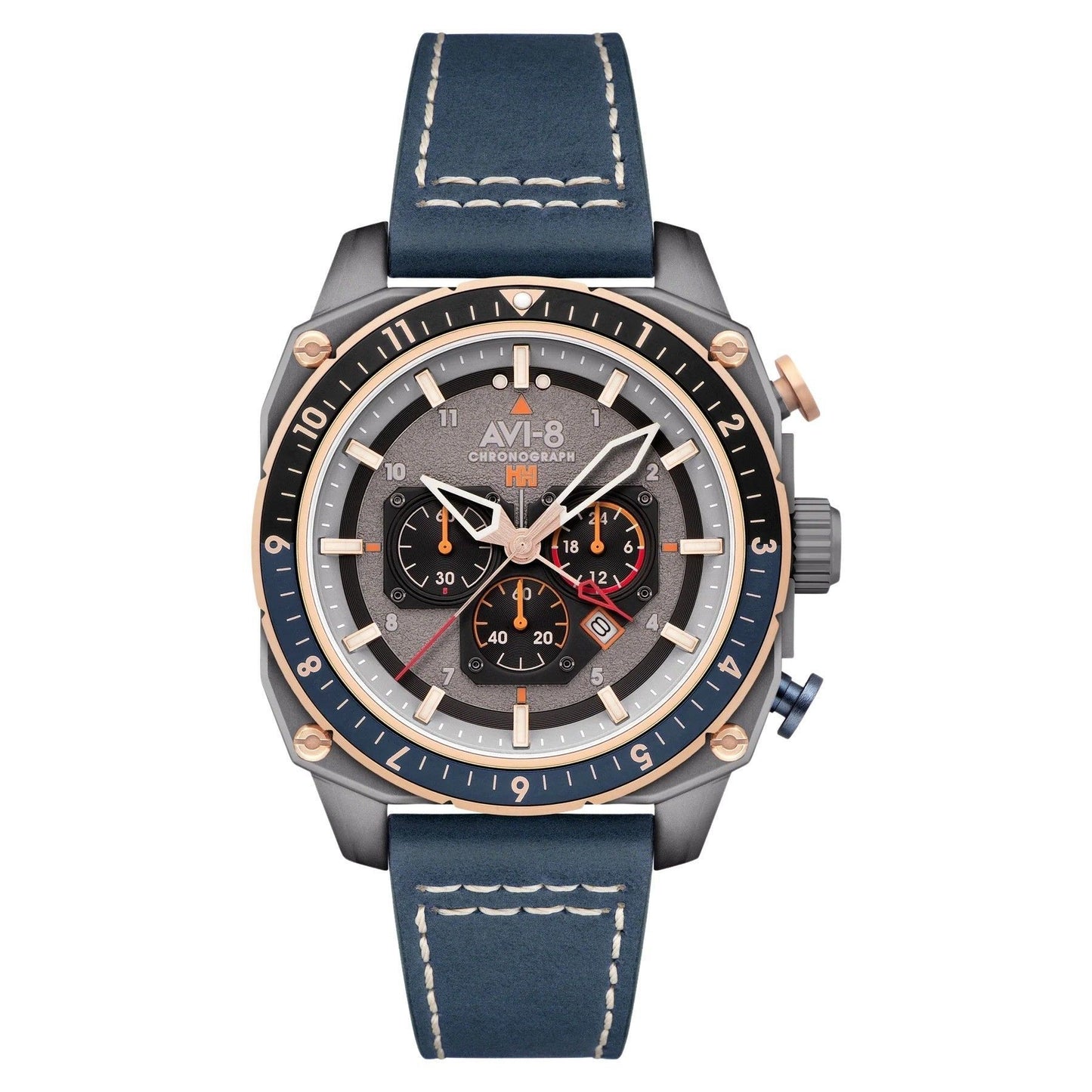 AVI-8 Hawker Hunter Atlas Dual Time Chronograph Charcoal Grey Dial Quartz AV-4100-07 Men's Watch