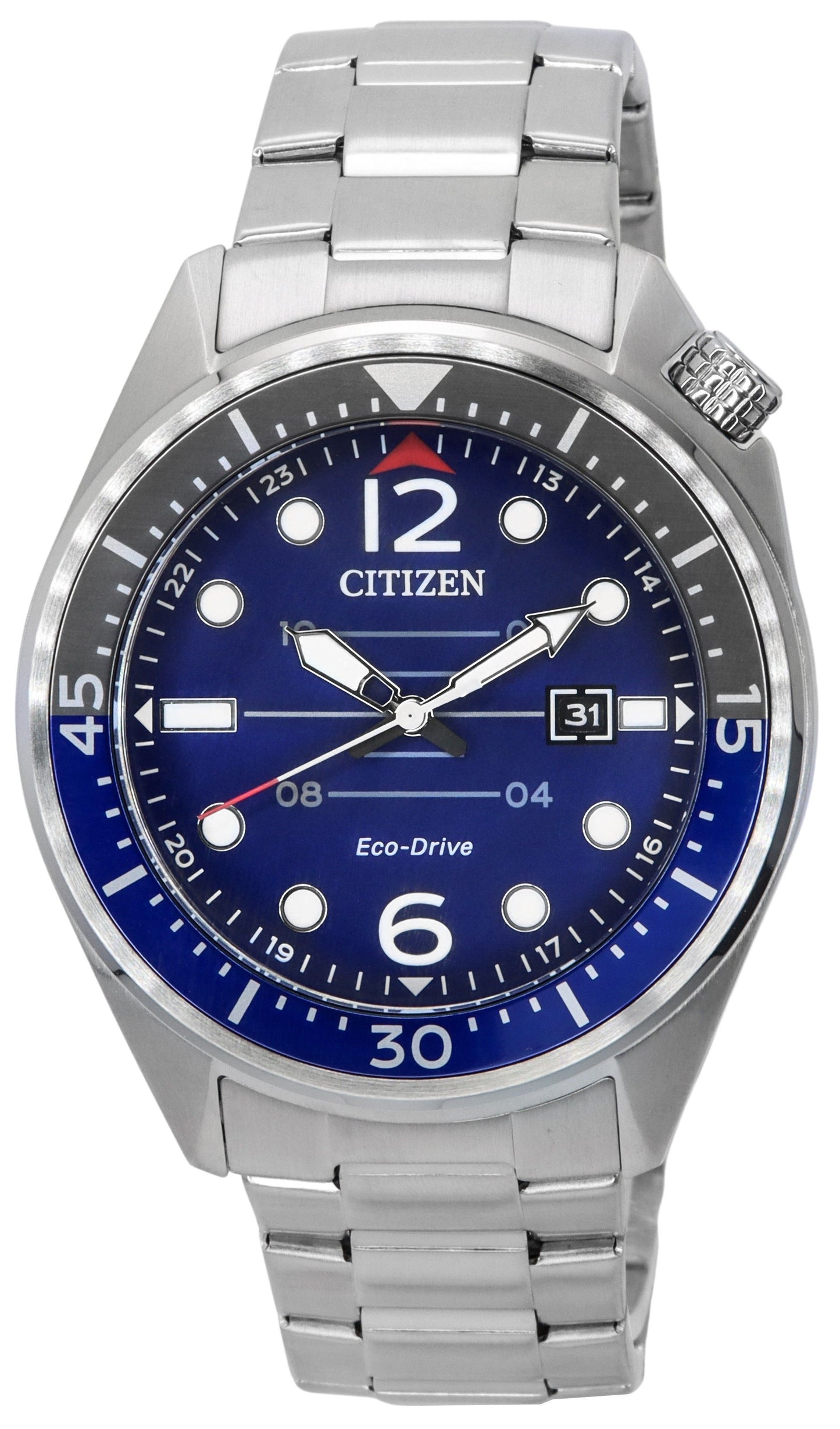 Citizen Eco-Drive Stainless Steel Blue Dial AW1716-83L 100M Men's Watch