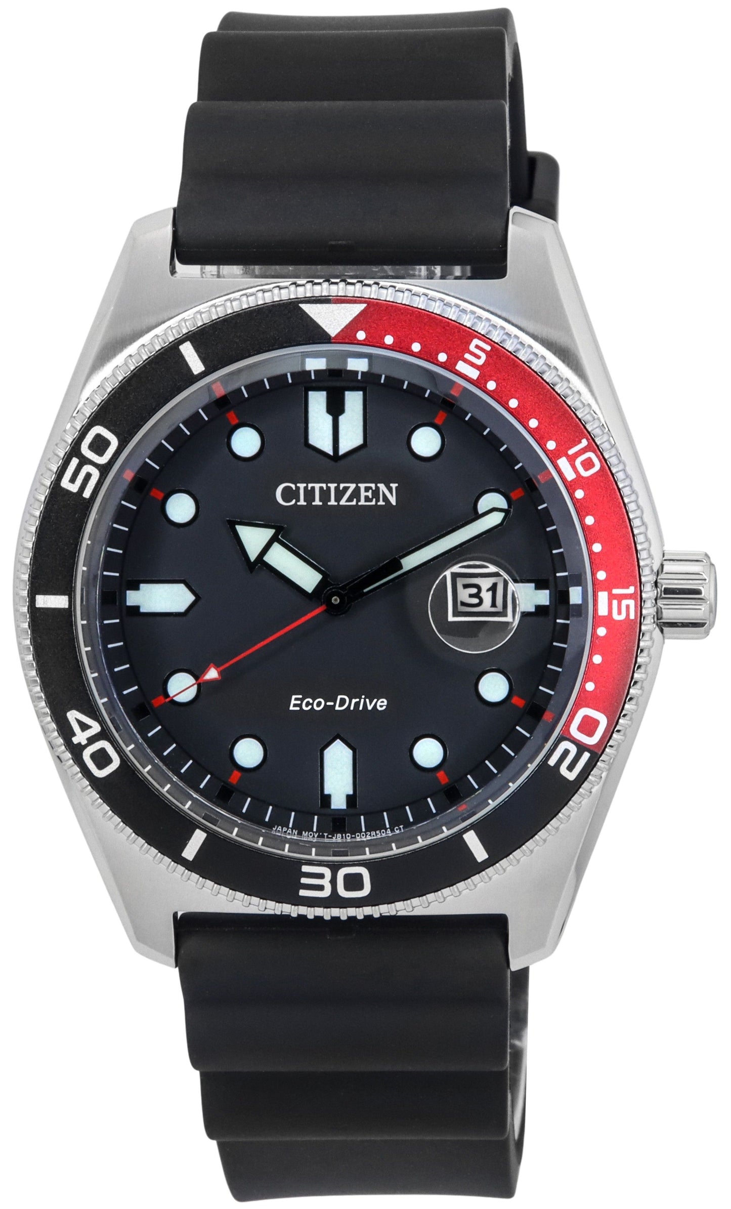 Citizen Eco-Drive Marine Diver Black Dial AW1769-10E 100M Men's Watch