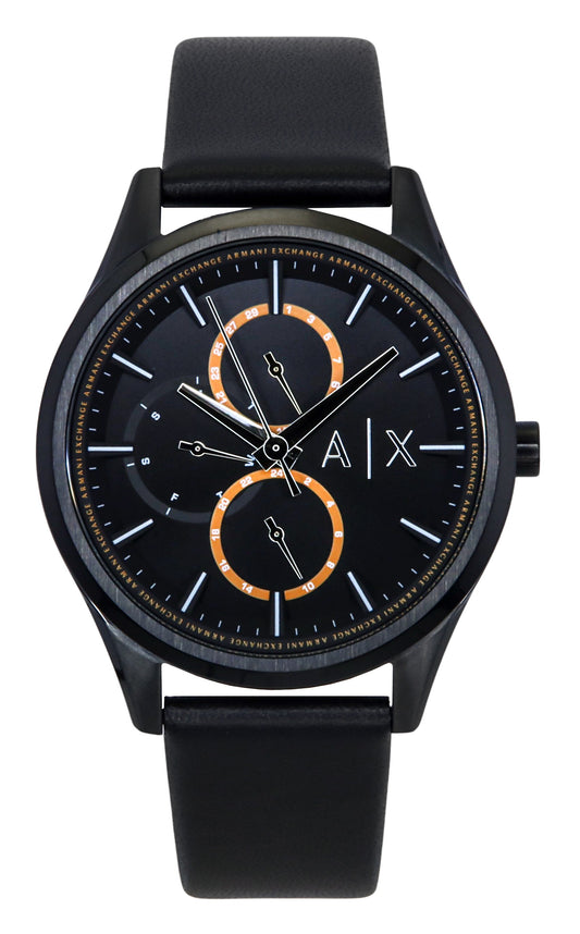Armani Exchange Leather Strap Multifunction Black Dial Quartz AX1886 Men's Watch