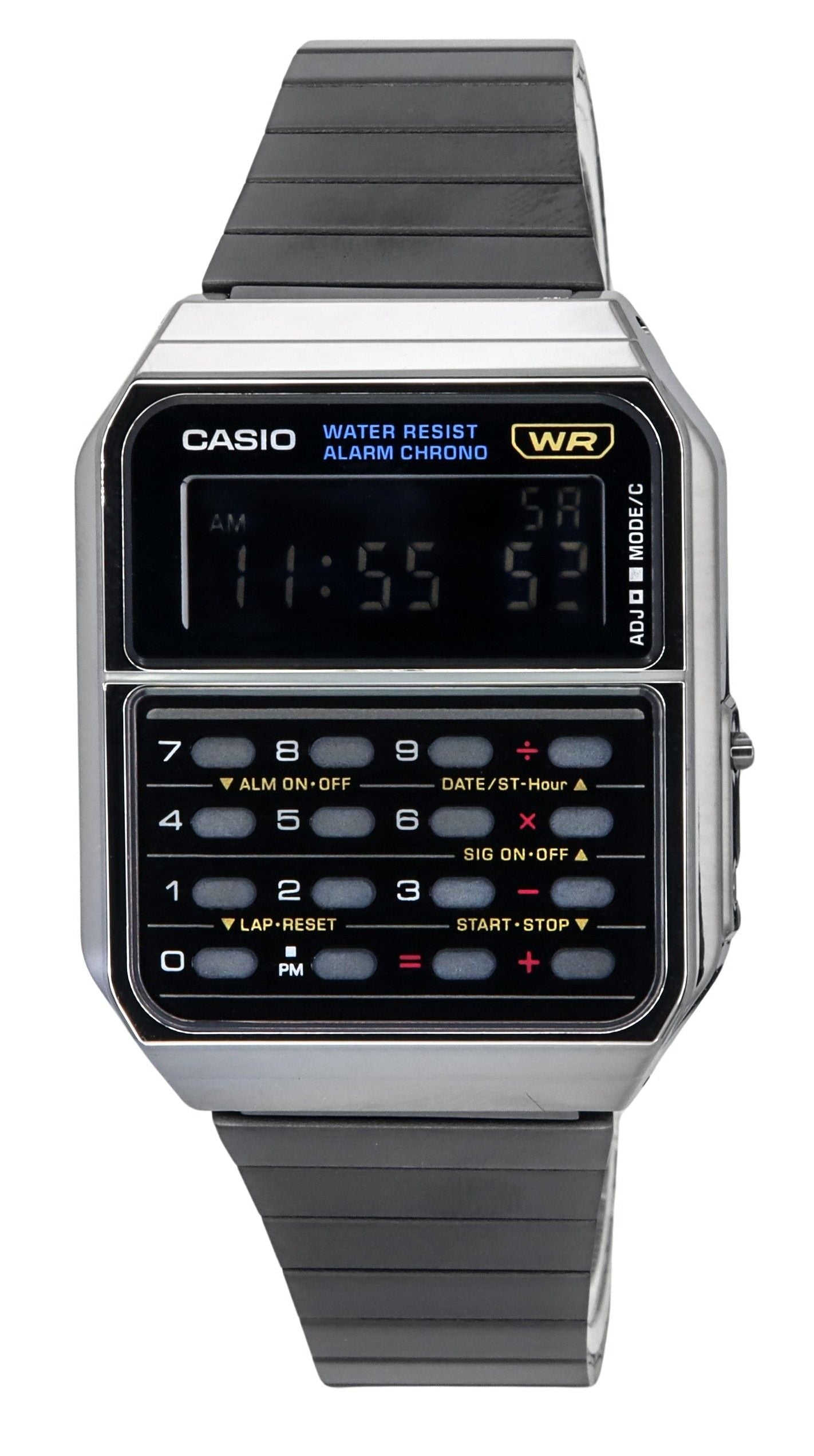 Casio Vintage Digital Calculator Stainless Steel Quartz CA-500WEGG-1B Men's Watch