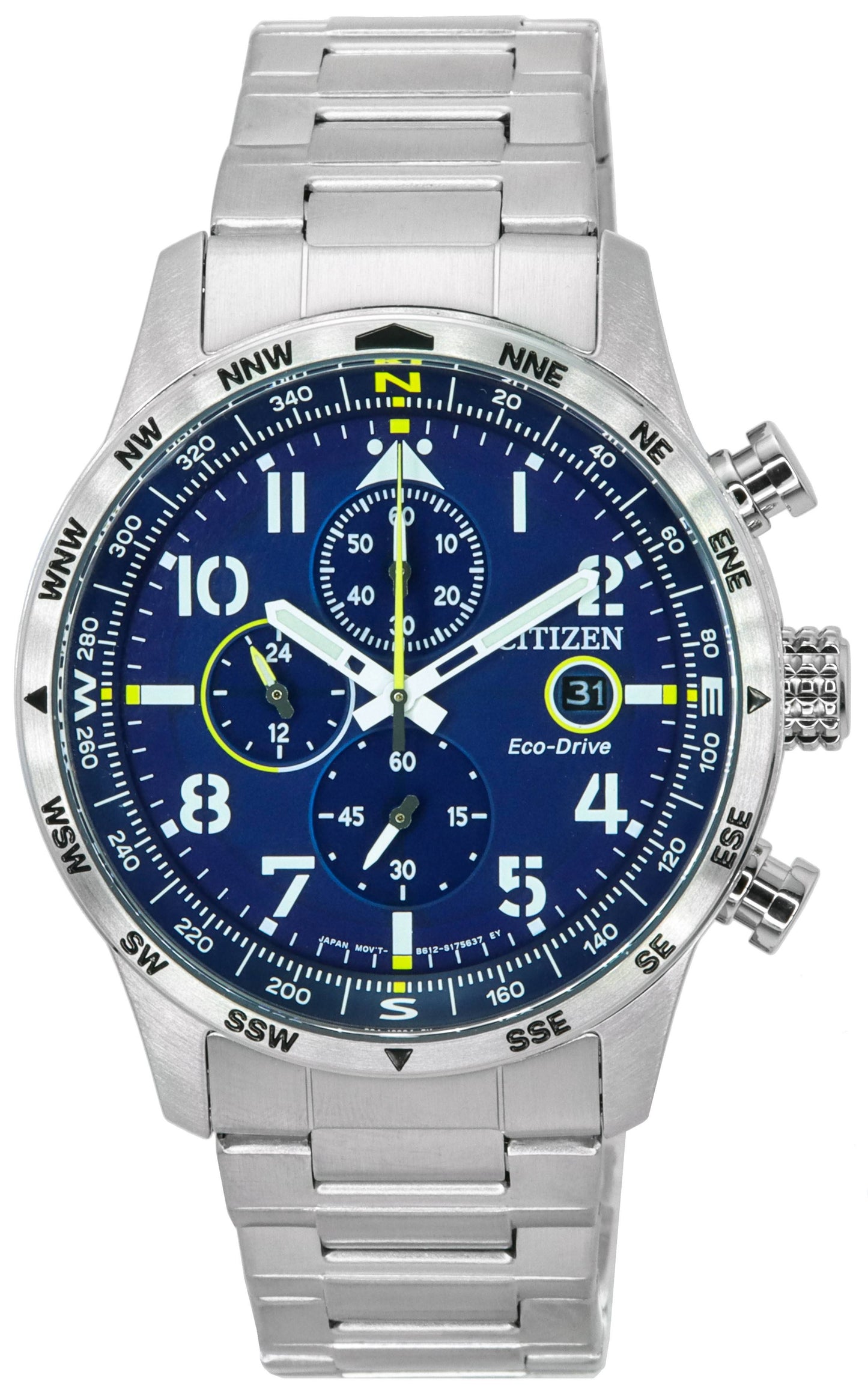 Citizen Pilot Stainless Steel Blue Dial Chronograph Eco-Drive CA0790-83L 100M Men's Watch