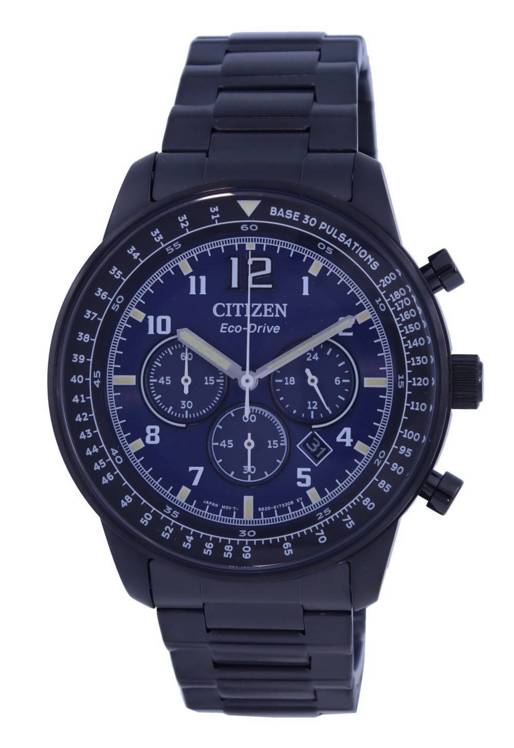 Citizen Chronograph Blue Dial Stainless Steel Eco-Drive CA4505-80M 100M Men's Watch