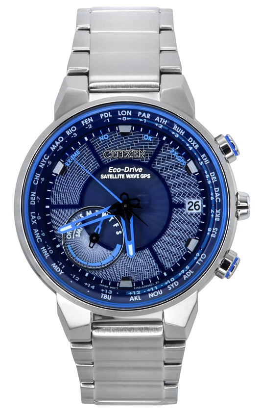Citizen Eco-Drive Perpetual Satellite GPS Stainless Steel Blue Dial CC3030-53L 100M Men's Watch