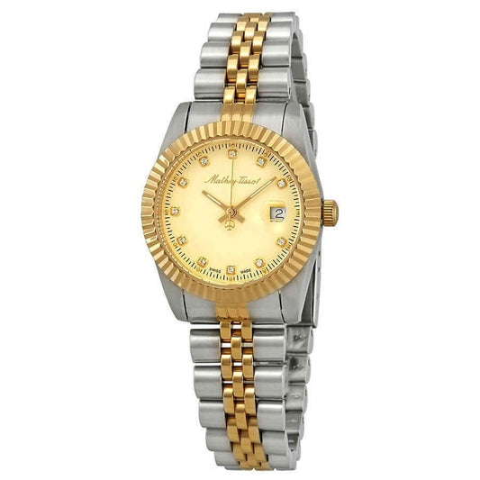 Mathey-Tissot Mathy III Two Tone Stainless Steel Gold Dial Quartz D810BDI Women's Watch