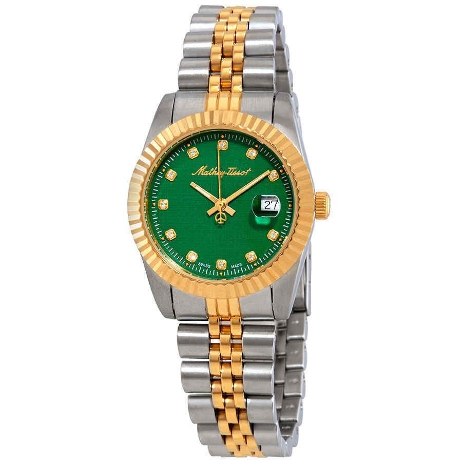 Mathey-Tissot Mathy III Two Tone Stainless Steel Green Dial Quartz D810BV Women's Watch