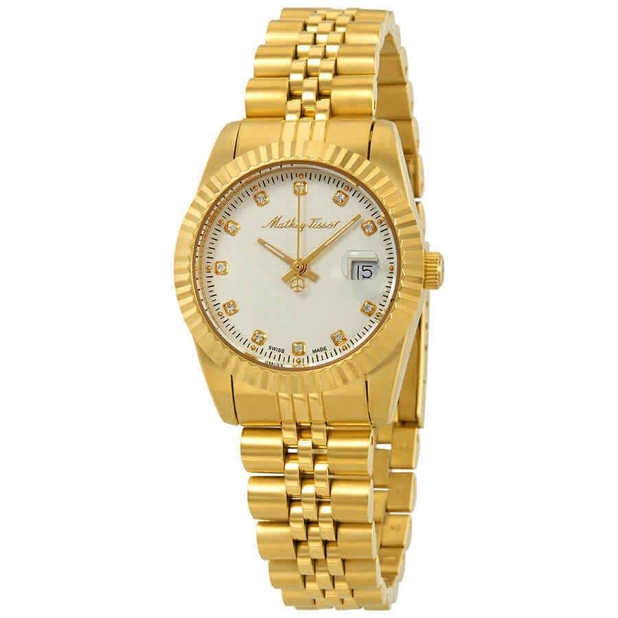 Mathey-Tissot Mathy III Gold Tone Stainless Steel White Dial Quartz D810PI Women's Watch